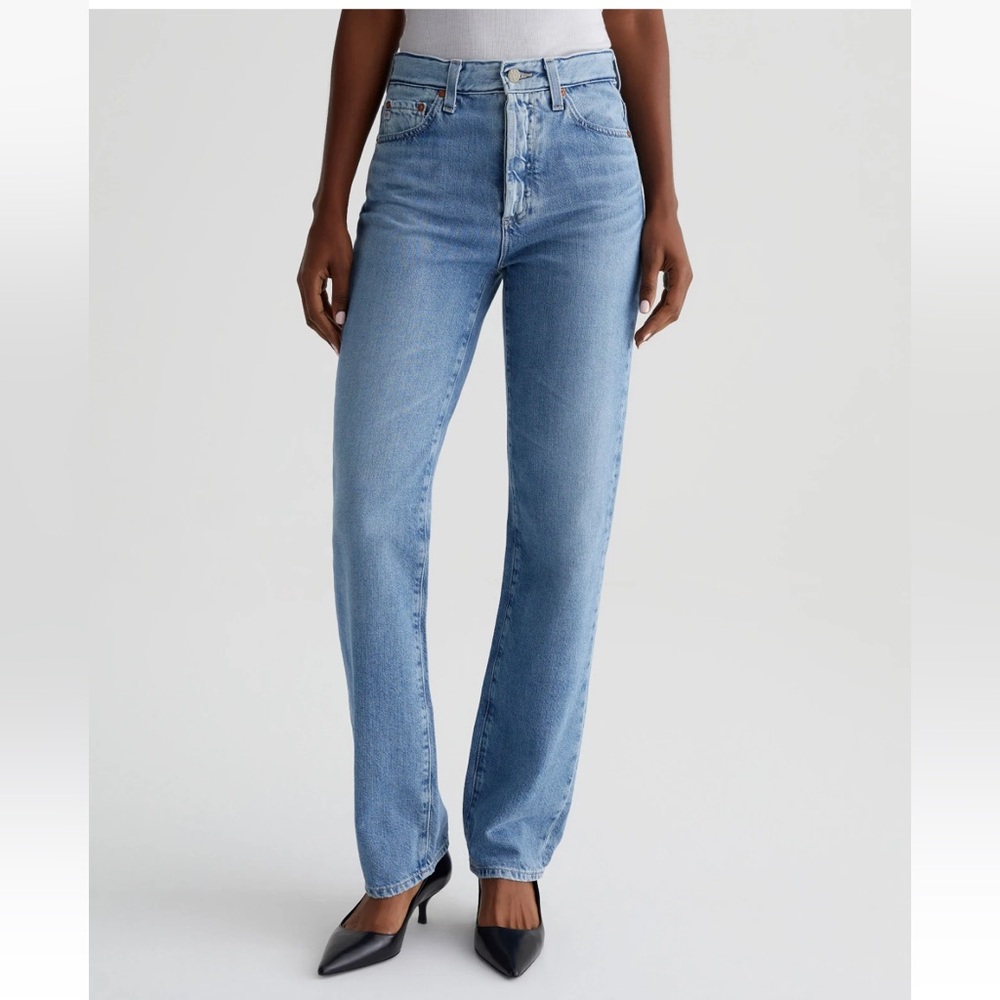 NEW! NWT AG Adriano Goldschmied Alexxis Straight Leg Jeans Light Wash Size 25